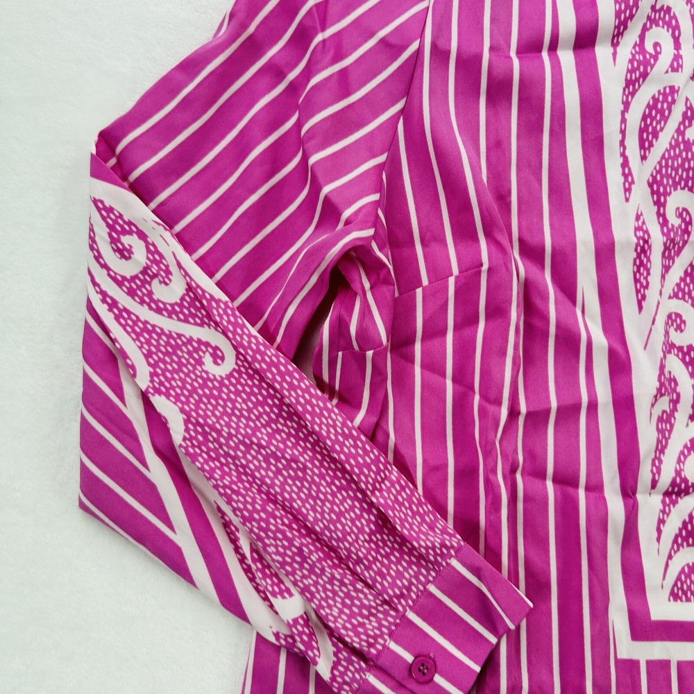 Bob Mackie Shirt Womens Extra Large Pink Button Up Western Cowboy Ladies NEW! - Picture 11 of 16
